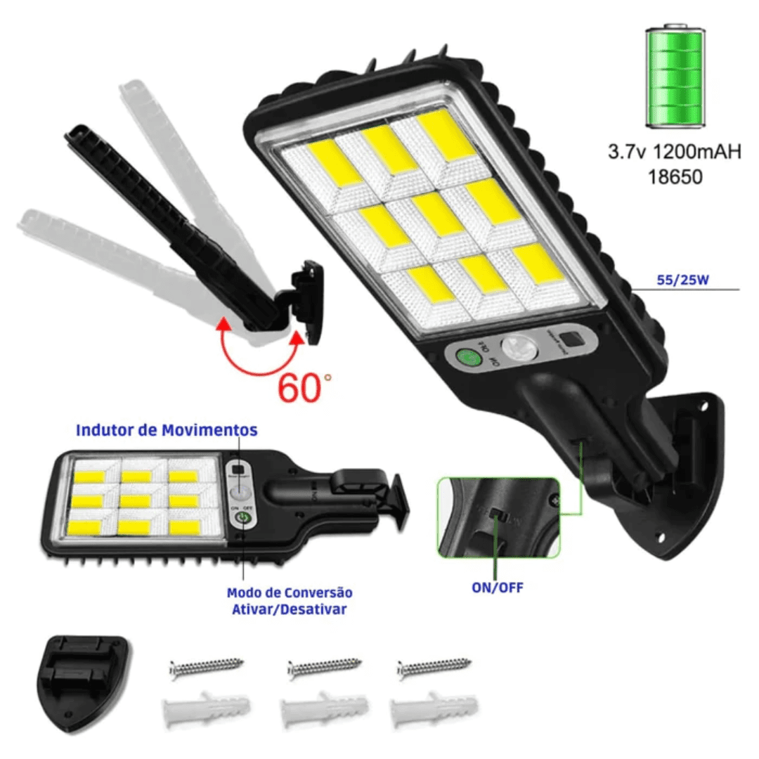 Refletor Solar de Led Alto Sustentável - SolarLed 2.0