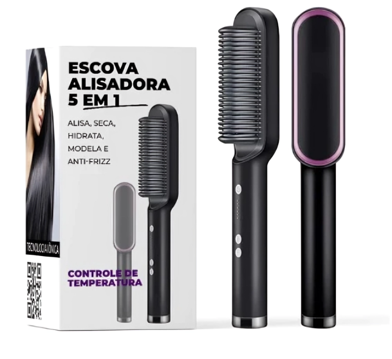 Escova de Cabelo Alisadora - Mega Liso