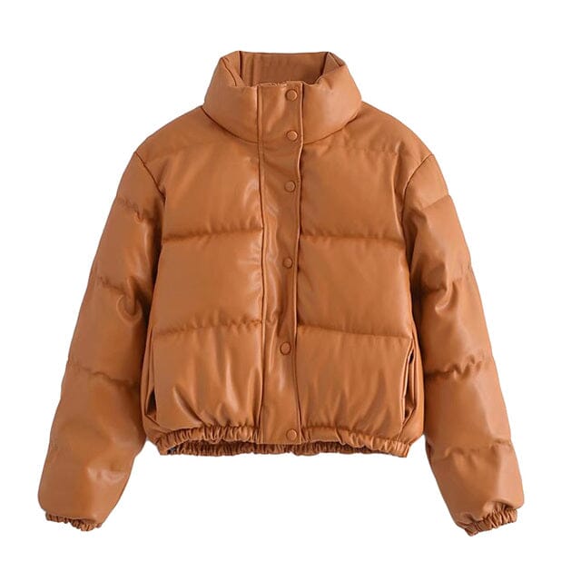 Jaqueta Couro Puffer Feminina