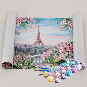 Kit Pintura Numerada Terapêutica - Vista Maravilhosa Torre Eiffel