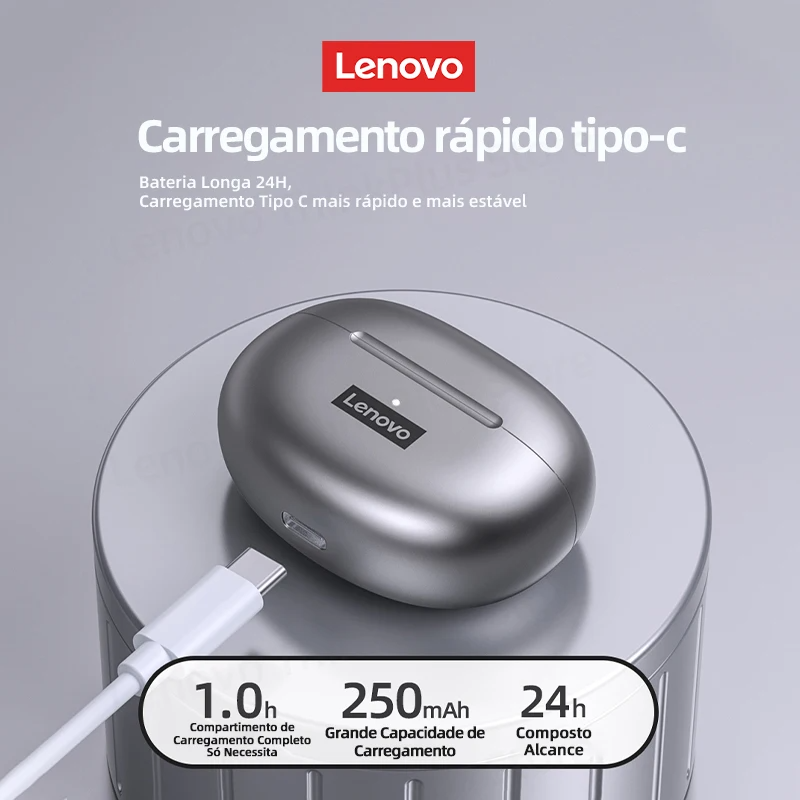 Fone de Ouvido Sem Fio Lenovo LP5 - Earbuds Pro