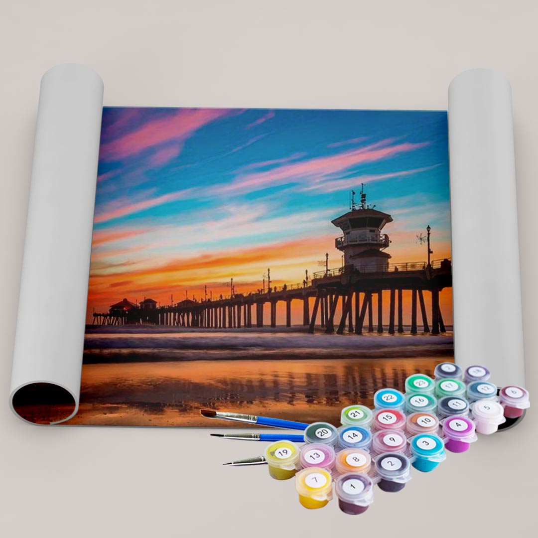 Kit Pintura Numerada Terapêutica - Pôr do Sol - San Diego