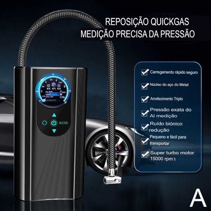 Bomba De Ar Portátil Recarregável Digital Air Plus™️