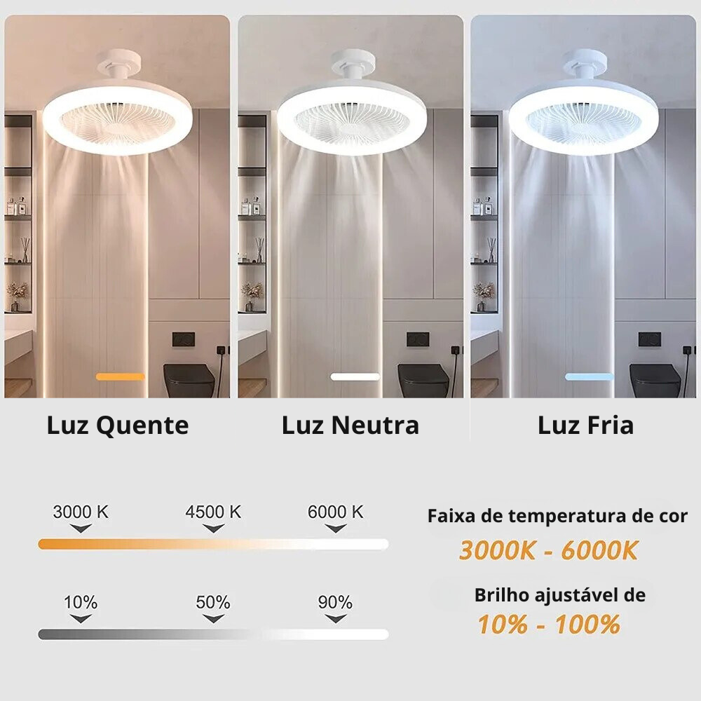 Ventilador de Teto com Luminária de Led - VentilaMax