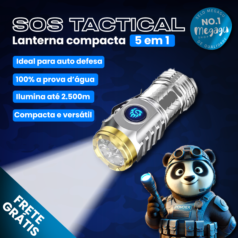 Lanterna Compacta 5 em 1 - SOS Tactical à Prova d'água [ULTRA POTENTE]