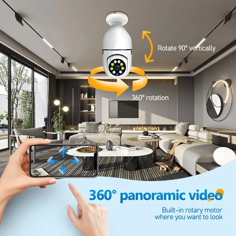 Câmera de Segurança Inteligente Wi-Fi Sem Fio 360