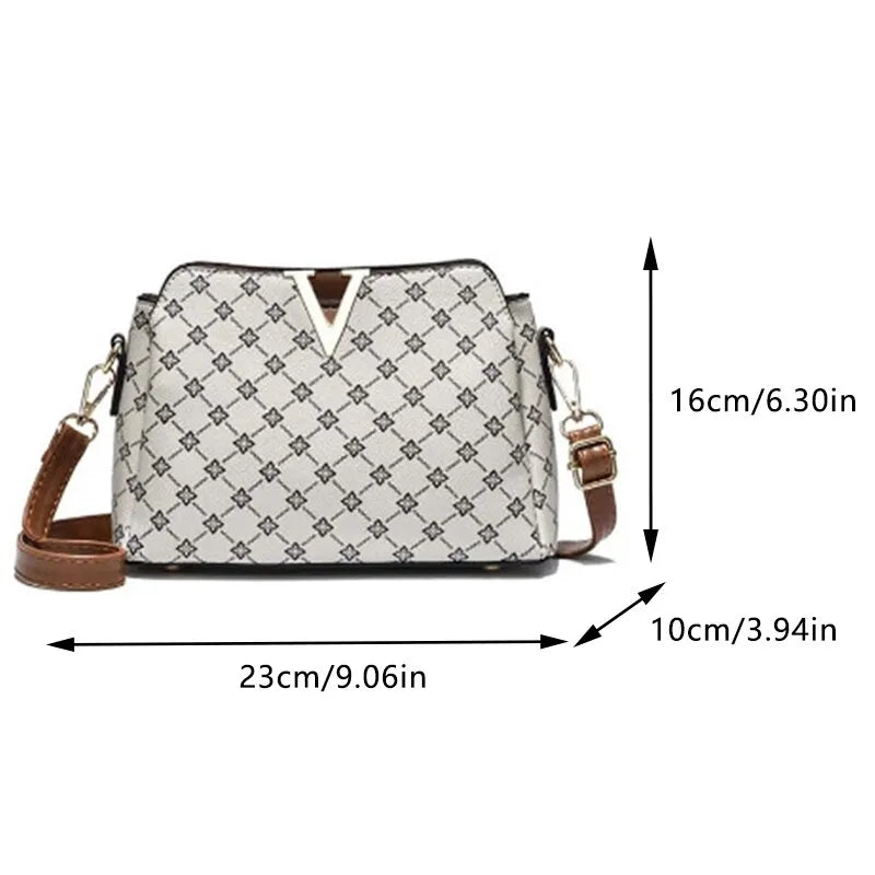 Bolsa Feminina Crossbody com Padrão Geométrico - Geometric Grace