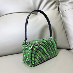 Bolsa de Mão com Strass e Brilho Prateado - Glamour Cristalino