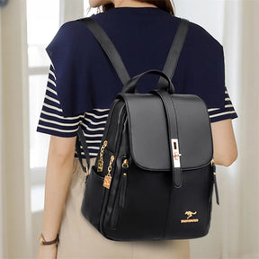 Mochila de Couro Elegante para o Cotidiano - Urban Sophisticate