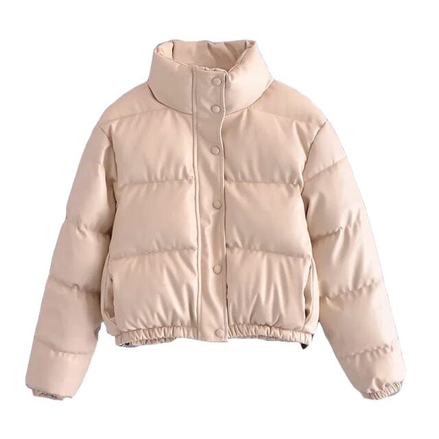 Jaqueta Couro Puffer Feminina