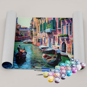 Kit Pintura Numerada Terapêutica  - Gôndolas de Veneza