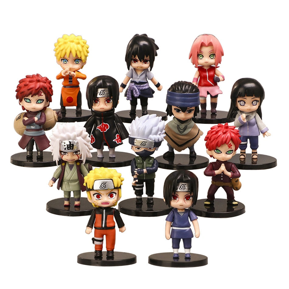 Conjunto com 12 Bonecos de Personagem - Naruto